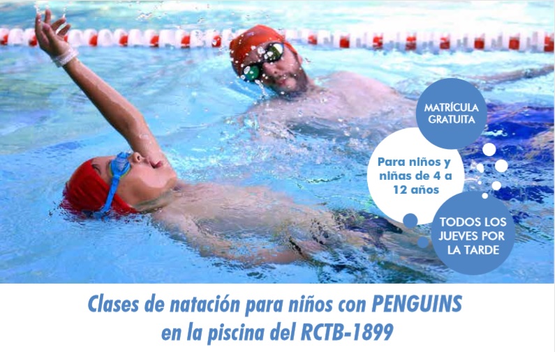 Classes de natació per a nens amb PENGUINS a la piscina de l'RCTB-1899