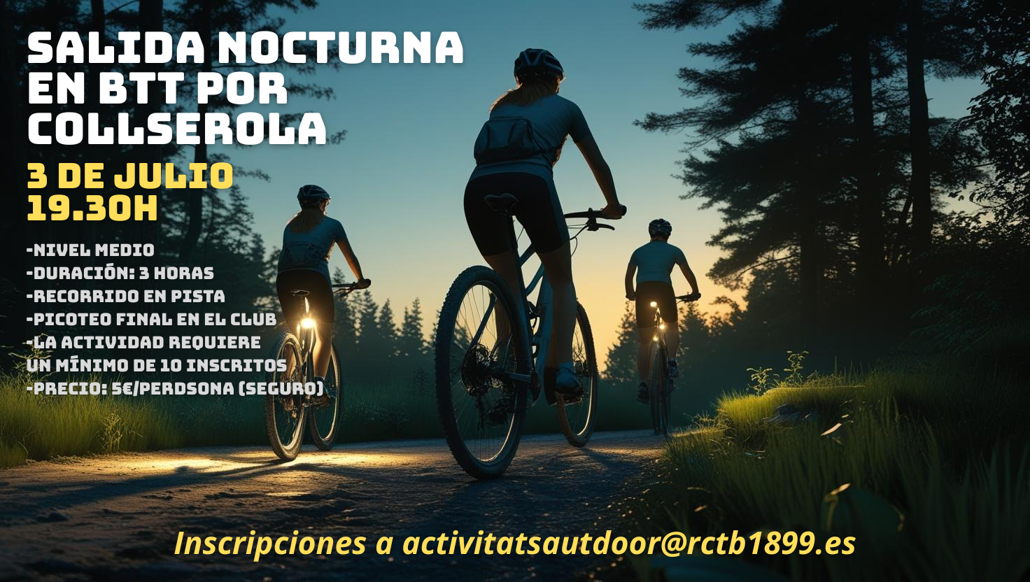 Salida nocturna en BTT por Collserola