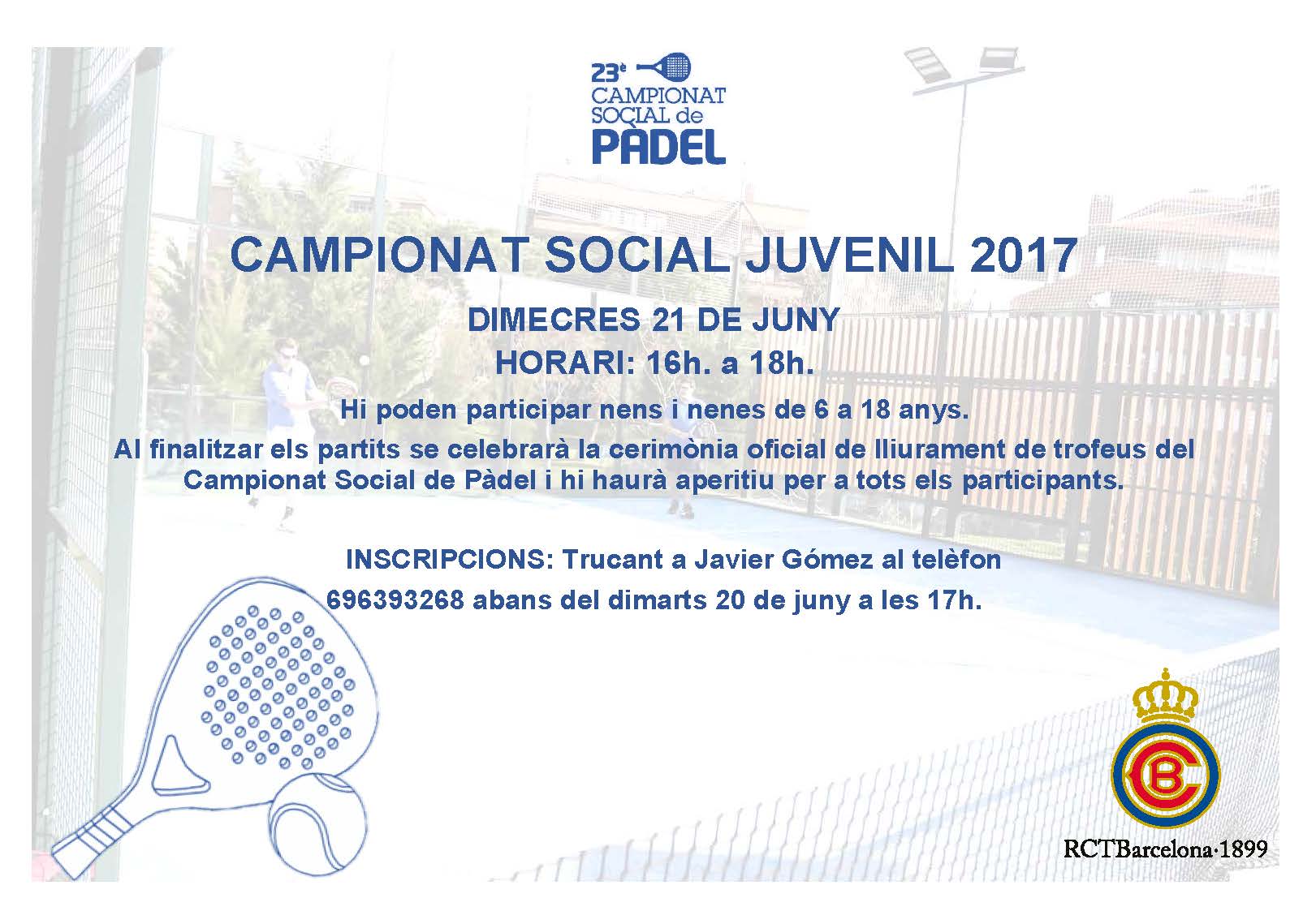 El Campeonato Social juvenil de pádel calienta motores El Campeonato Social juvenil de pádel calienta motores