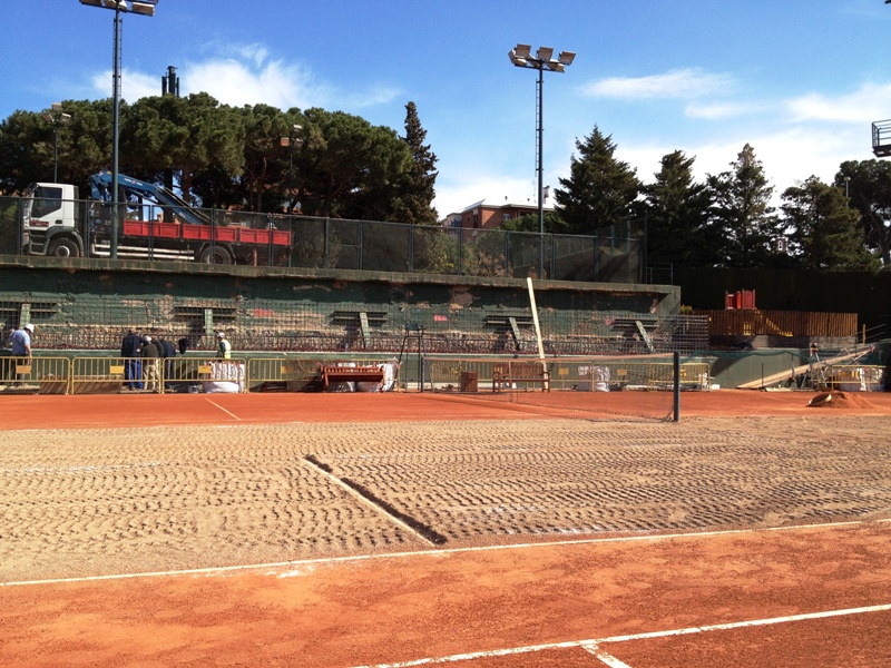 Obras en la Pista Central del Trofeo Conde de Godó Obras en la Pista Central del Trofeo Conde de Godó
