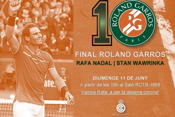 Pantalla gigante y una gran fiesta para animar a Rafa Nadal en la final de Roland Garros