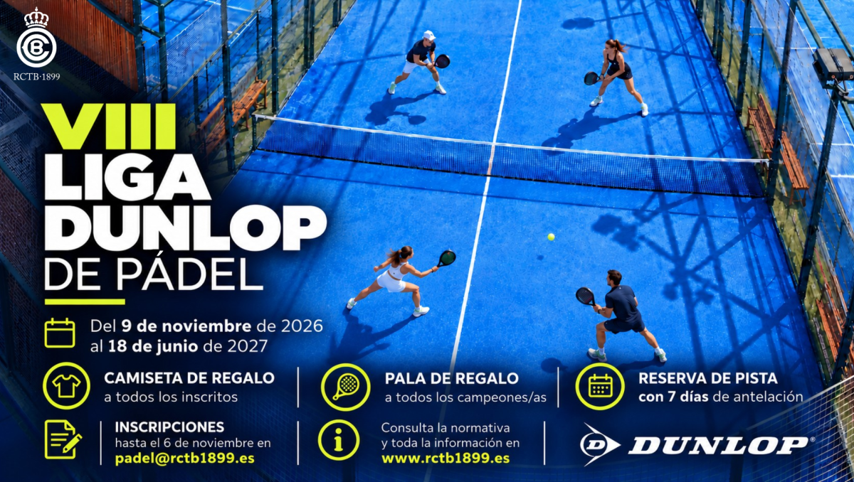 Inscríbete y participa a la VIII Liga Dunlop de Pádel que se disputa del 9 de noviembre de 2026 al 18 de junio de 2027