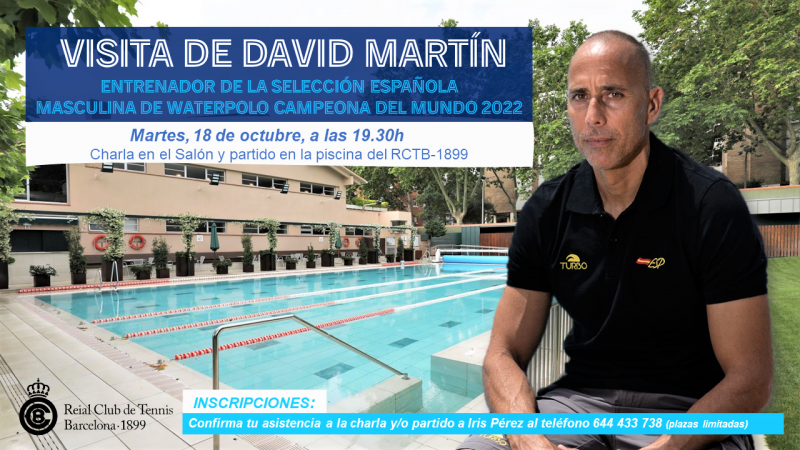  No te pierdas la charla y el partido con David Martín, seleccionador español de waterpolo campeón del mundo de 2022