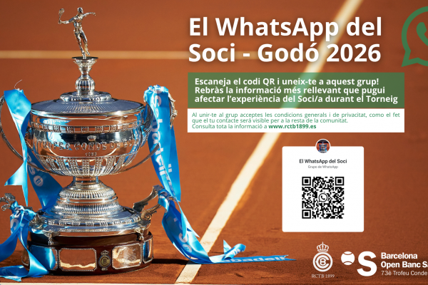 Nou canal d'informació pel Torneig: WhatsApp del Soci